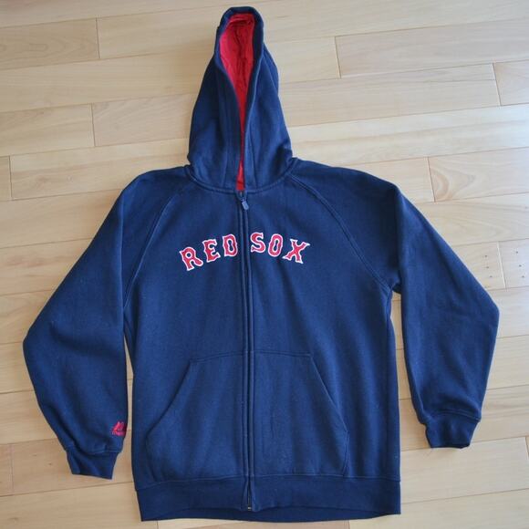 Majestic Genuine Merchandise Red Sox Full Zip Hoodie Jacket - Picture 1 of 4